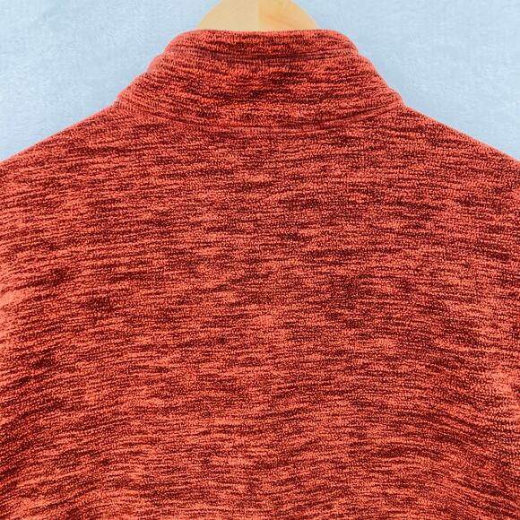 Eddie Bauer Fleece Sweater Mens Medium Ascent Quarter Zip Orange - Picture 9 of 11